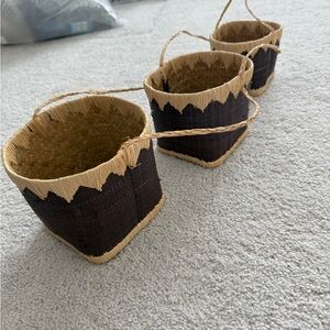 Handwoven Kenyan Hanging Baskets (set of 3)